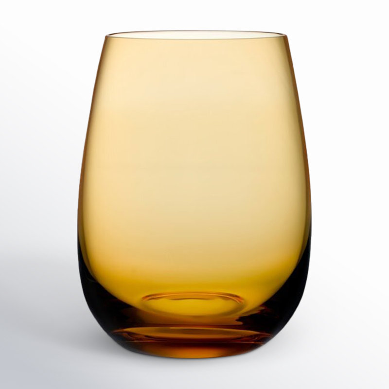 Colored U Crystal Drinking Glass, Amber