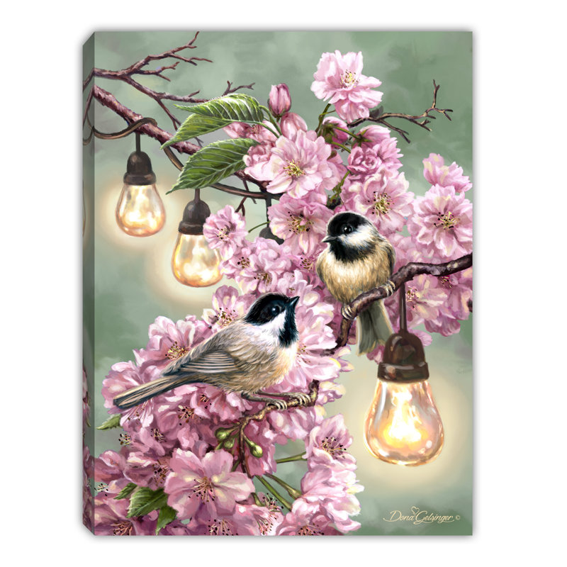 Toile de fond Cherry Blossom Birds 8x6