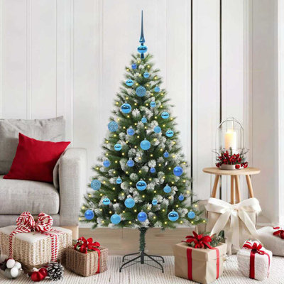 Artificial Hinged Christmas Tree with Flocked Snow