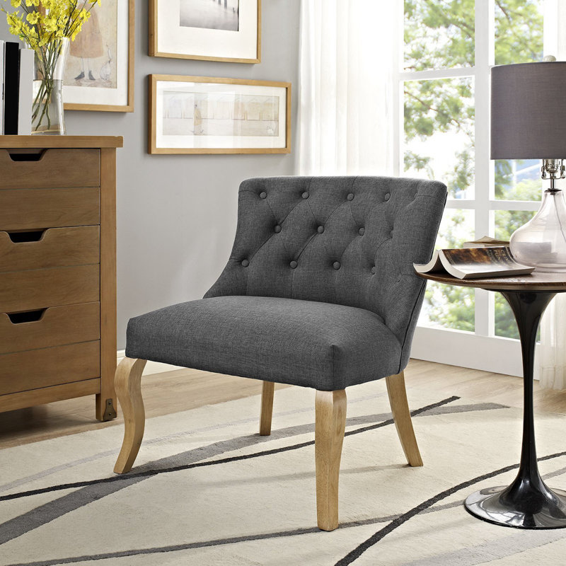 Fauteuil Royal en tissu rembourré gris
