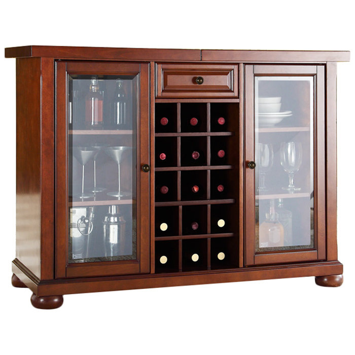Armoire de bar Hedon, Cerisier classique