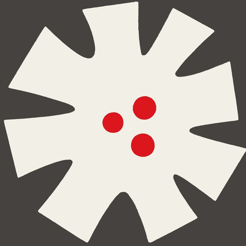 Tapa Flower by Shag 8" Cement Patterned/Concrete Look Wall & Floor Tile, Flame