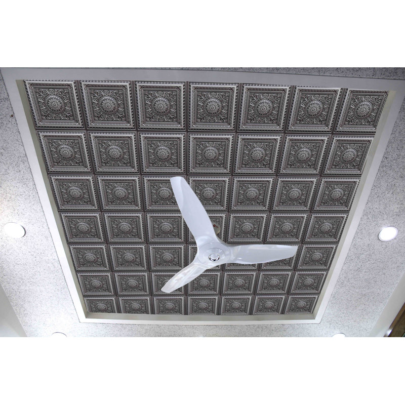 Carreau de plafond en PVC 2 pi x 2 pi Falkirk Perth, Argent antique