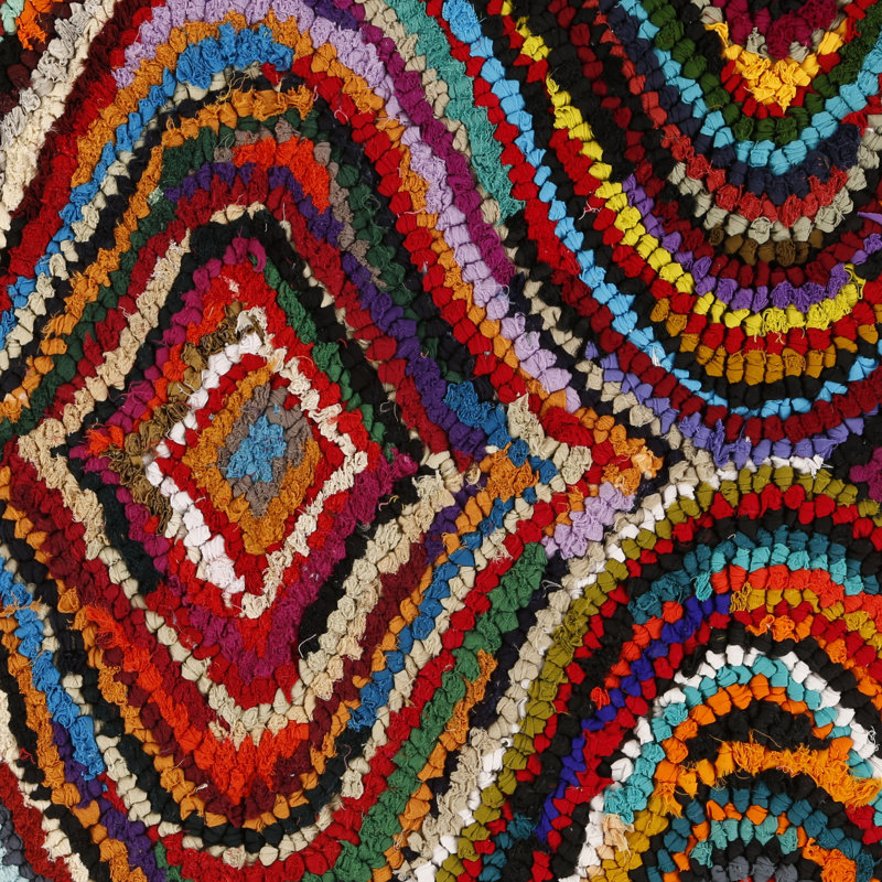 Chopra Geometric Cotton Area Rug, Rectangle 122 x 183cm