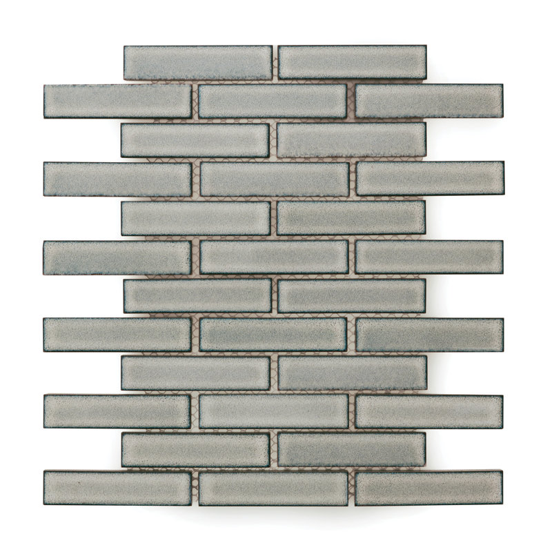 Seni 1" x 4" Porcelain Brick Joint Mosaic  Wall & Floor Tile, Gray