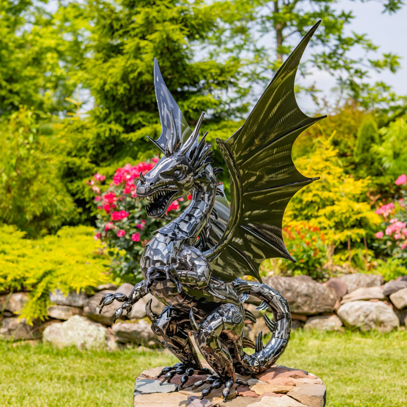 Statue de dragon 44 "en métal Tarragon"