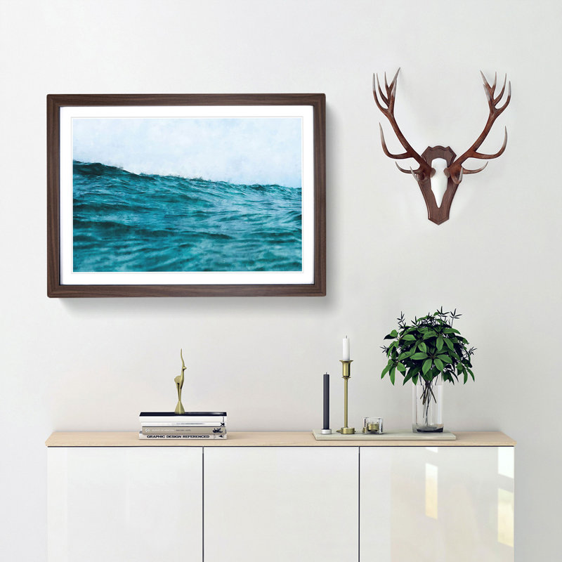 Ocean Wave in Morocco - Framed Print, 33cm H x 45cm W x 2cm D, Walnut Framed