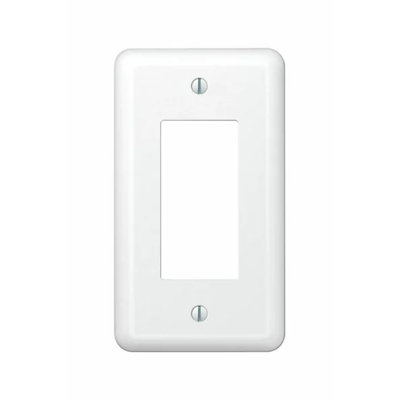 Amerelle Devon White 1 gang Stamped Steel Decorator Wall Plate 1 pk