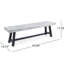 Banc de salle à manger en bois gris et noir avec lambris, style industriel moderne, structure en métal sablé 63 po x 14,36 po