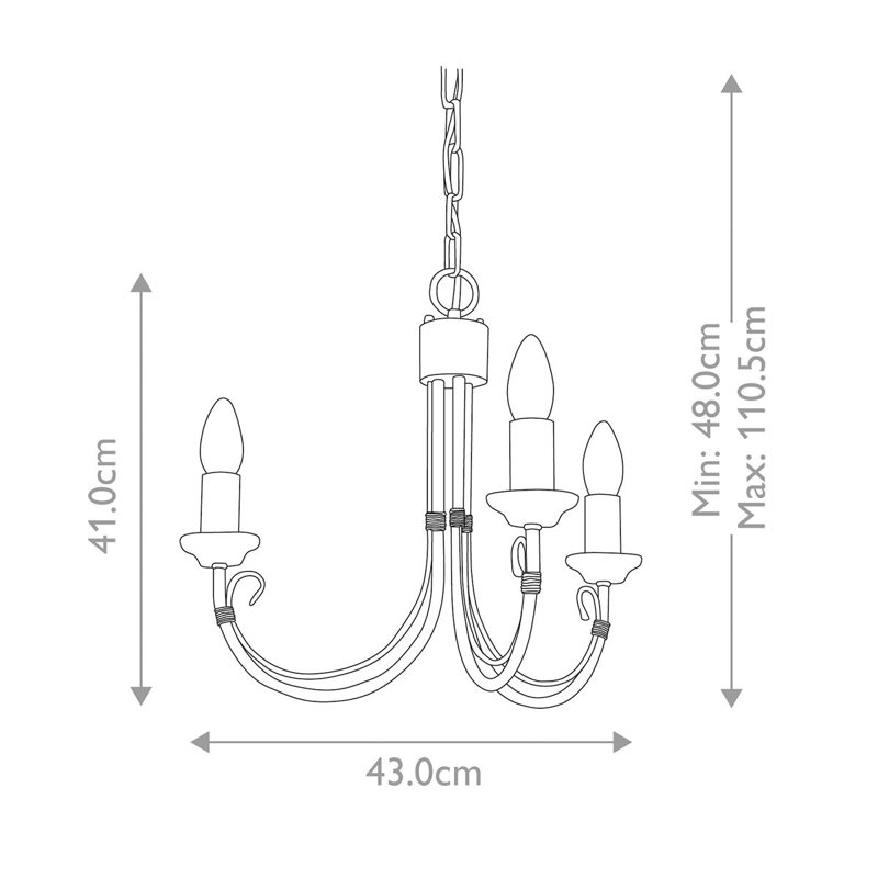 Elkmont 3 - Light Candle Style Chandelier