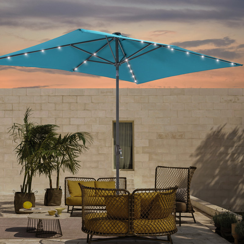 Parasol de marché inclinable 108 po Rydder, Bleu lac