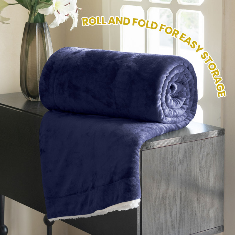 Blankets And Throws Throw Blanket, Navy, 150cm x 130cm