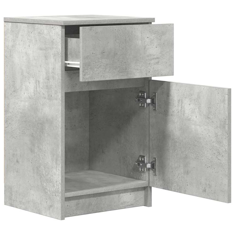 Bedside Cabinet 39X35x65 Cm Engineered Wood, Concrete Grey