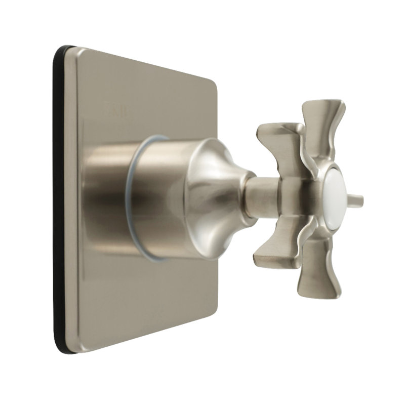 Kingston Brass Hamilton Single-Handle Three-Way Diverter Valve With Square Trim Kit, Brushed Nickel