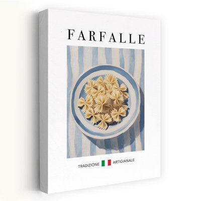 Farfalle Pasta Bowl by Andreas Magnusson - Wrapped Canvas Print