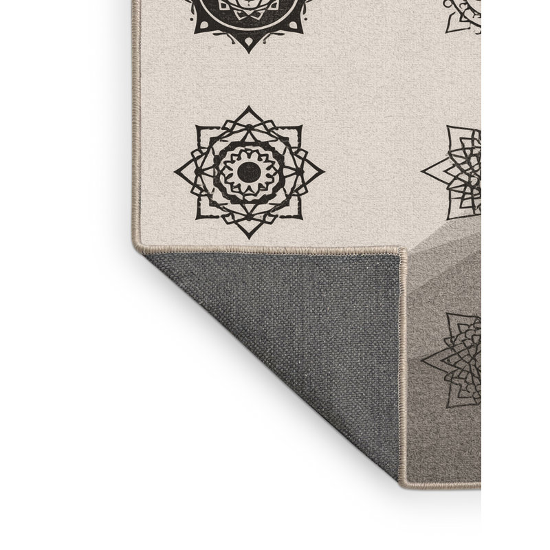 Tapis à motif géométrique doux et moelleux d'inspiration mondiale Sedgley - reliure beige, 6 X 9