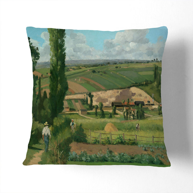 Landscape At Les Patis Square Throw Cushion, 40cm H x 40cm W x 15cm D