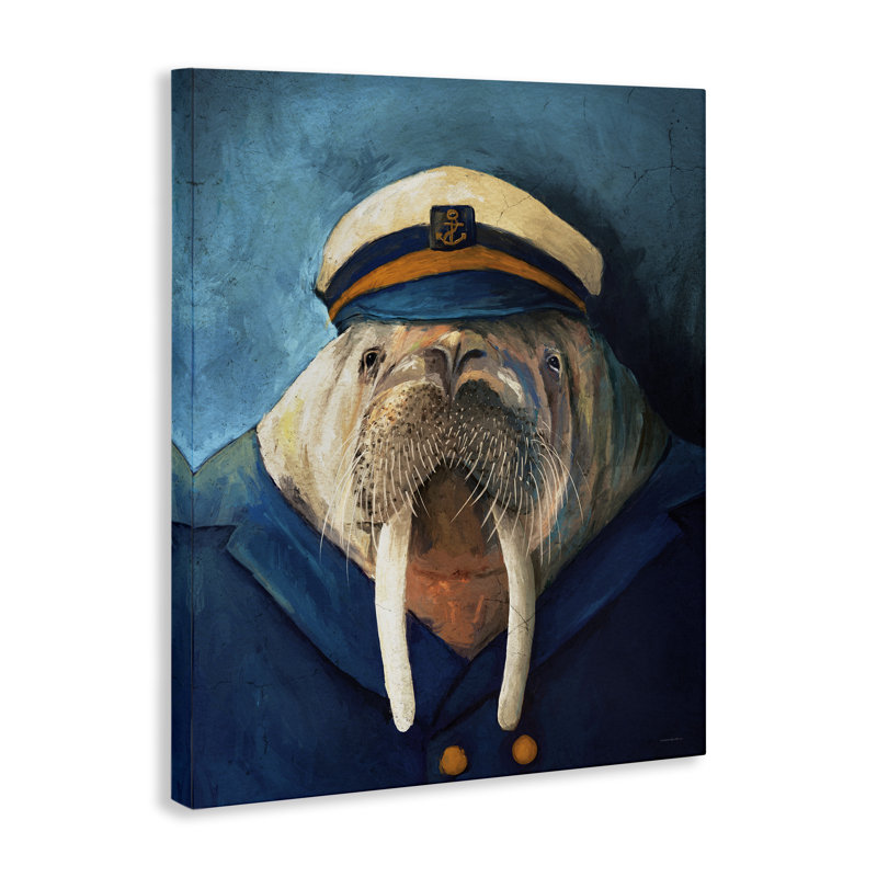 Sailor Captain Walrus, toile de Kamdon Kreations, H 30 po x l 24 po