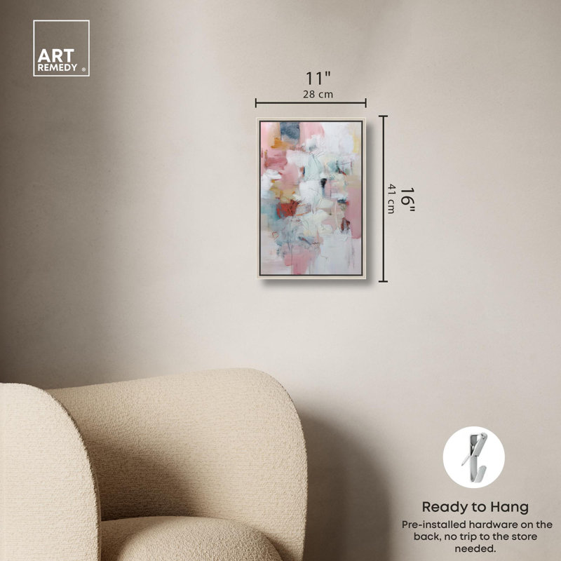«Palimpsest Wall I Modern Decor», reproduction d'art sur toile par Art Remedy, H 15 po x l 10 po, Cadre argenté