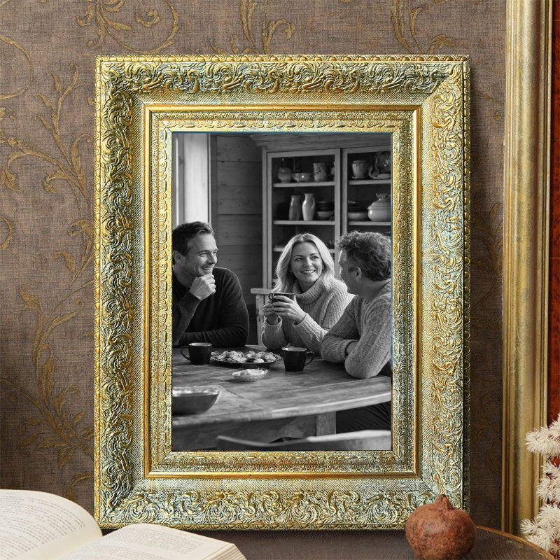Cadre photo de famille 5 pièces x 7 "or antique 5" pour le salon, Or antique, 1, L 5 po x H 7 po