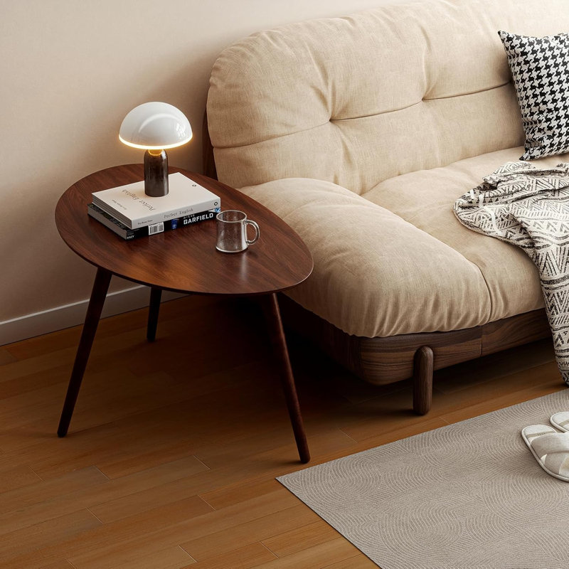 50/65cm 100% Solid Oak Oval Side Table , 65cm, Brown Oak