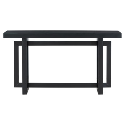 Painted Entryway Table With Pine Veneer,Unique Triple Rectangle Design Console Table With Thick Pine Wood Legs,Extra Long Sofa Table Versatile For Hallway, Living Room,Kitchen
