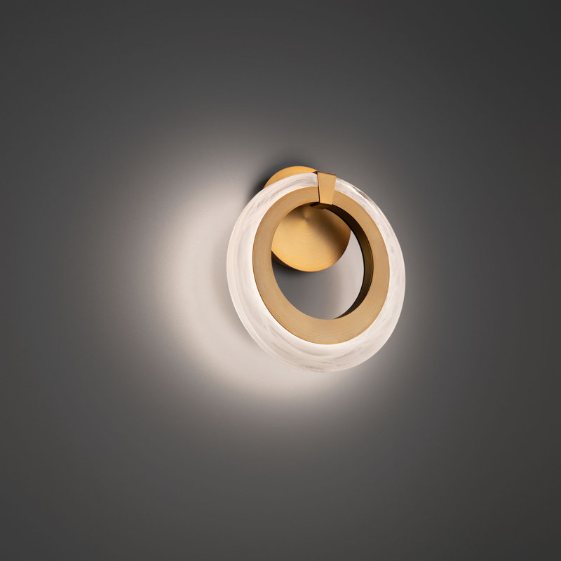 Serenity 1 - Light LED Armed Sconce, Aged Brass