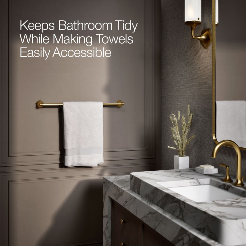 Occasion Towel Bar, Vibrant Brushed Moderne Brass, 2.31" H x 24" W x 3.5" D