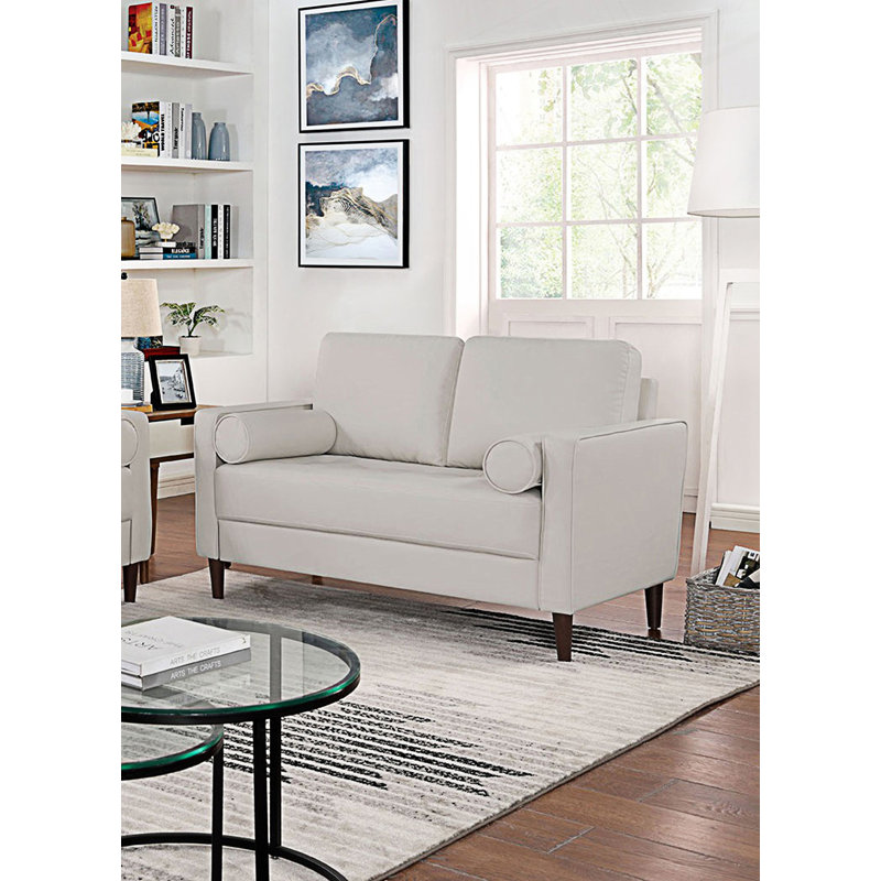 Contemporary Style 1Pc Loveseat With Pillows