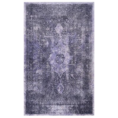6x9 Area Rug Anthracite, Stain Non-slip For Bedroom, Kitchen Low-pile Rug, Washable - Anthracite