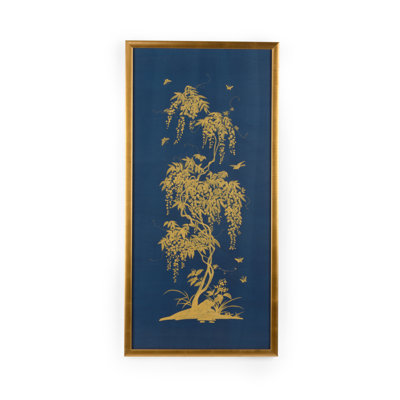 Gold Flowering Tree On Blue " Gold Flowering Tree On Blue B "
