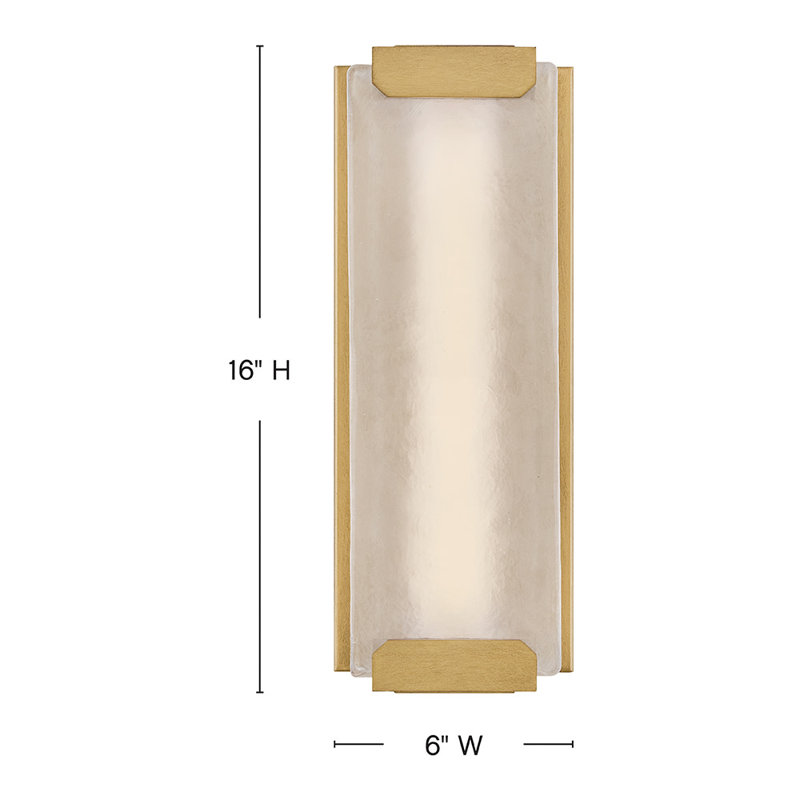 Zayde 6" W LED Outdoor Wall Lantern, Heritage Brass