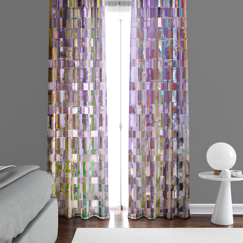 Ajinkya Semi Sheer Curtain Panel Pair, 40" W x 82" L