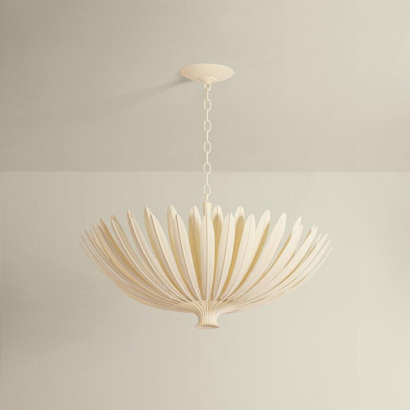 Greendale Floor Lamp, 18.25" H x 35.5" W x 35.5" D, Natural, 8 Lights
