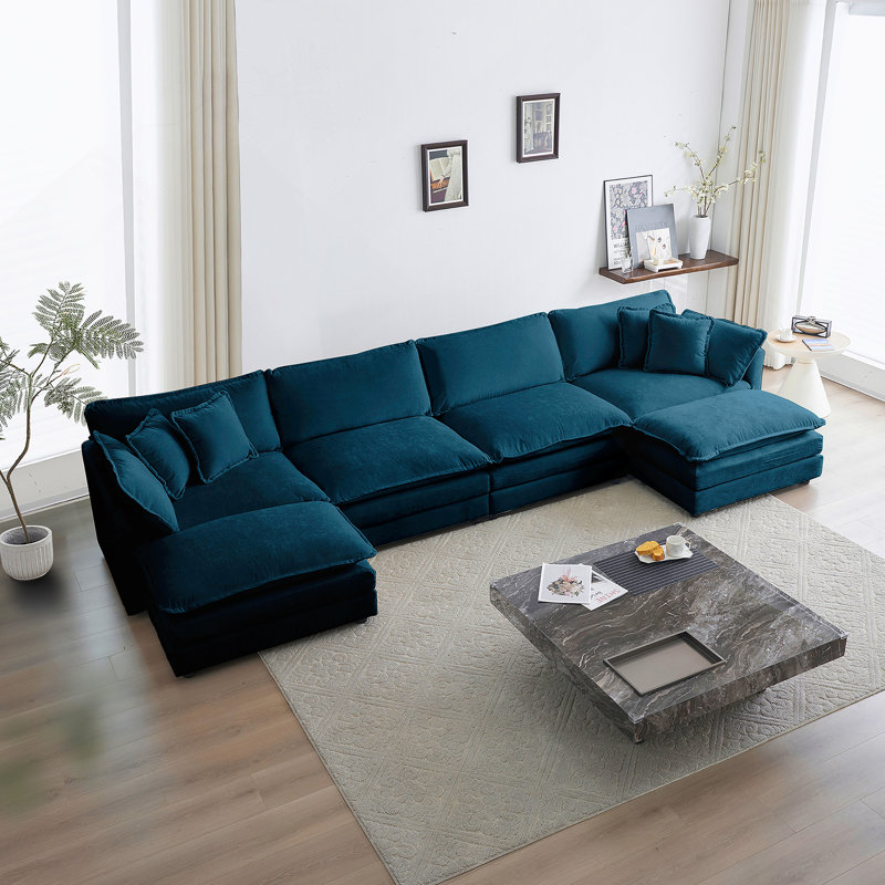 Canapé modulaire en U avec méridienne réversible et canapé modulaire en forme de U