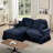 Chenille Loveseat with Flared Arms and ottoman-96757126
