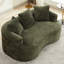 Olive courbé, petite chenille avec 3 coussins, mousse à mémoire de forme, sans assemblage, pour animaux de compagnie, poids de 300 lb, siège profond pour espaces, assemblage requis, rembourrage en mousse, capacité, appartement-133534401