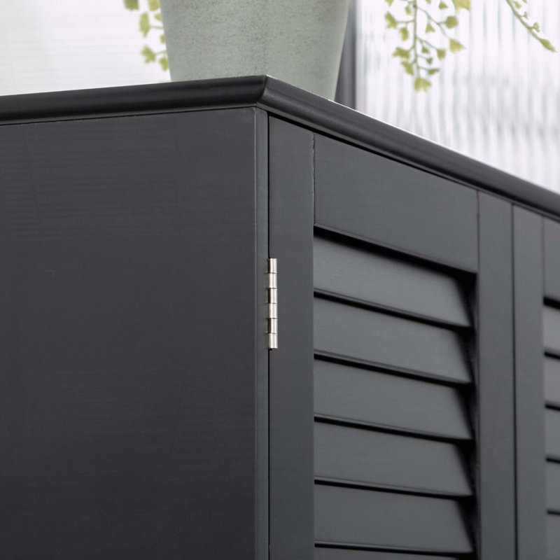Armoire de rangement haute et étroite avec tablettes réglables, Noir