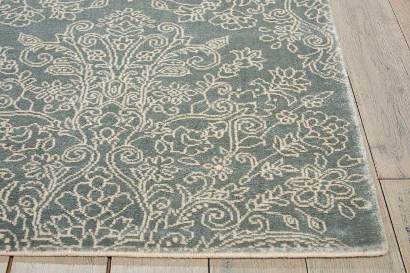 Platine Floral Area Rug in Marine/Beige, Rectangle 9'3" x 12'9"