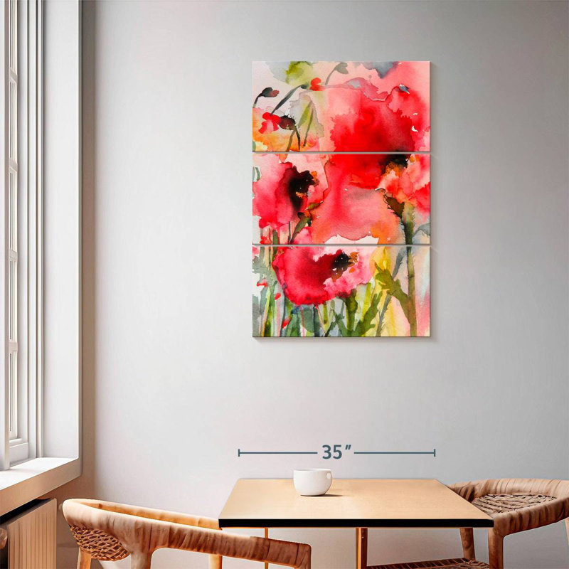 Avery Summer Poppies I, 57" H x 36" W