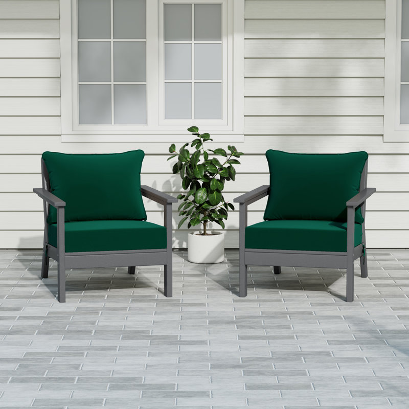 Chaise profonde avec coussins (ensemble de 2), Gris, Green