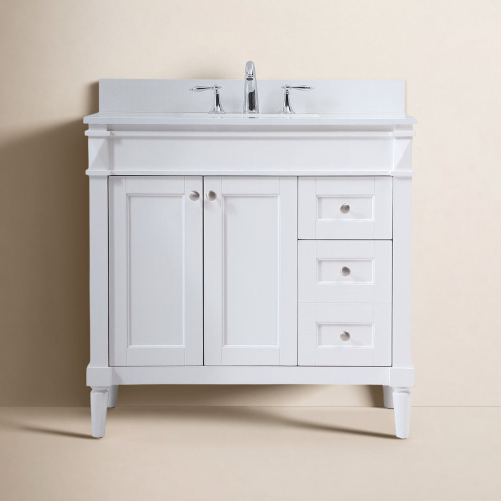 Readington Single Bathroom Vanity, White, 36"