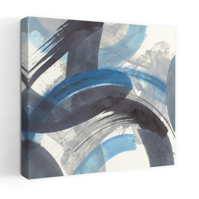 Art contemporain abstrait bleu brossé avec art abstrait noir