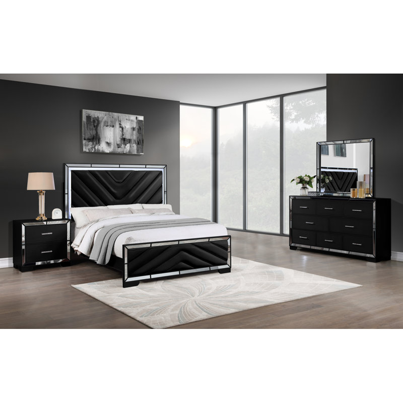 Ensemble de chambre avec 4 lumières Sleaford, Très grand, Noir