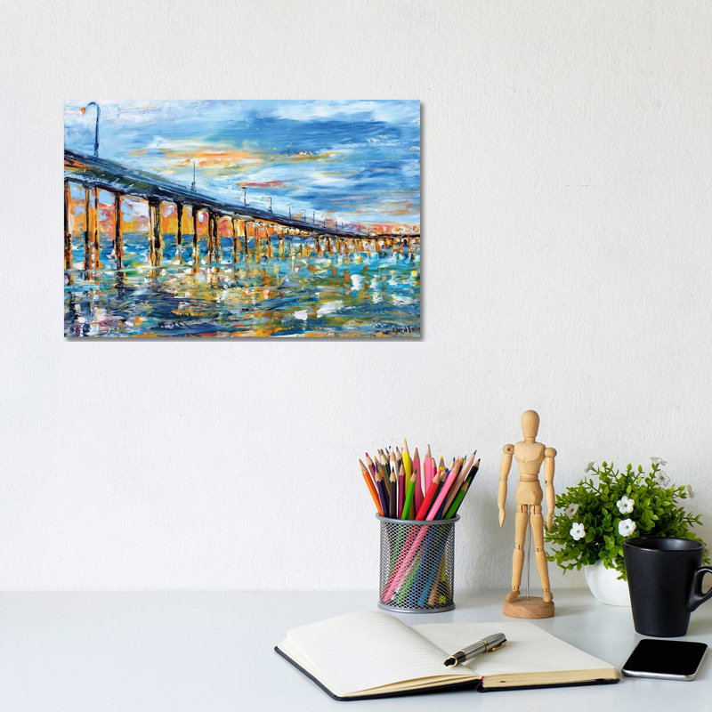OB Pier by Karen Tarlton - Wrapped Canvas Painting, 20.32 cm H x 30.48 cm W