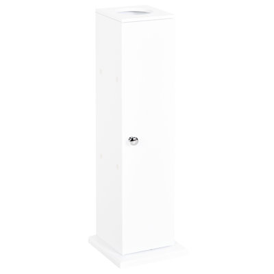 Toilet Paper Cabinet - White Small Bathroom Corner Shelf With Doors And Shelves Modern Practical Organizer Unit Storage For Shampoo
