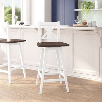 Tabouret de bar pivotant en bois massif de qualité commerciale