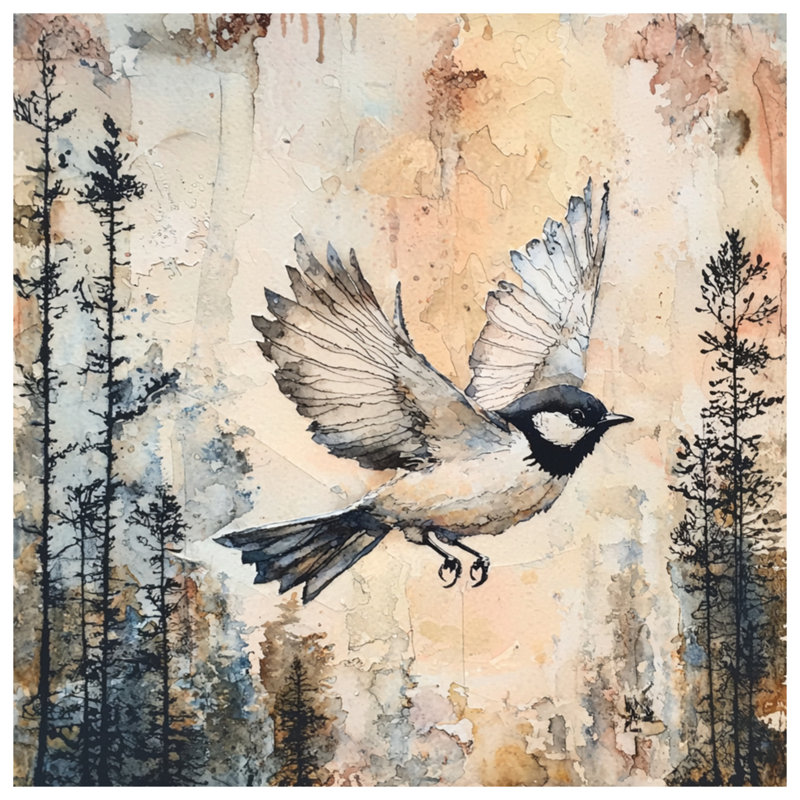 Couvre-lit aquarelle oiseau en vol, Lit simple