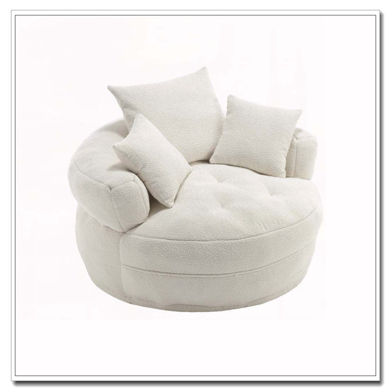 Upholstered Boucle Chair,No Assembly, Beige