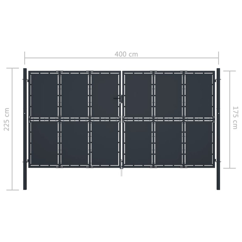 Mosig Anthracite Metal Gate, 400cm H x 225cm W